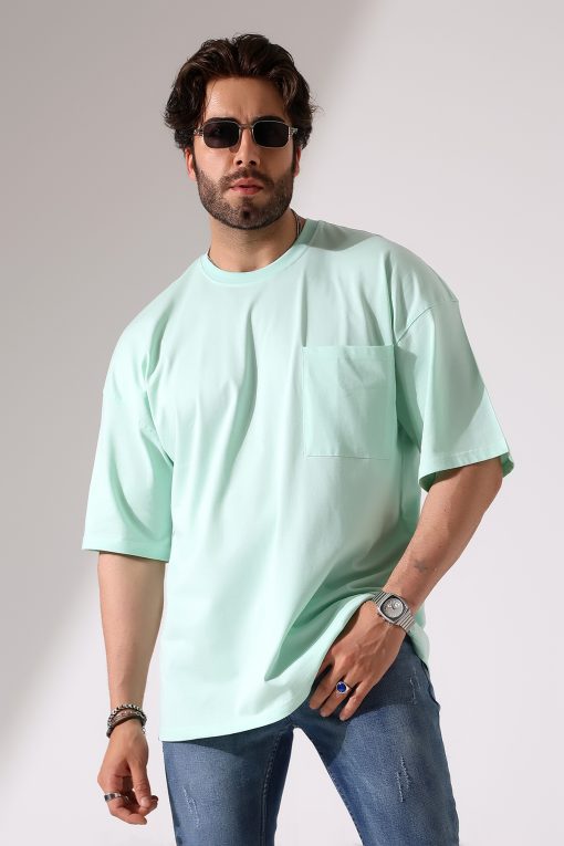 Oversize Su Yeşili T-Shirt