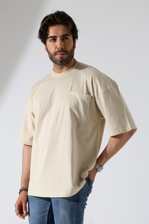 Oversize Bej T-Shirt